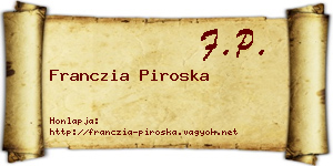 Franczia Piroska névjegykártya